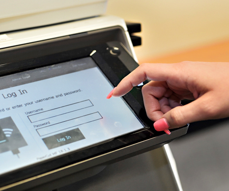 Student using printer